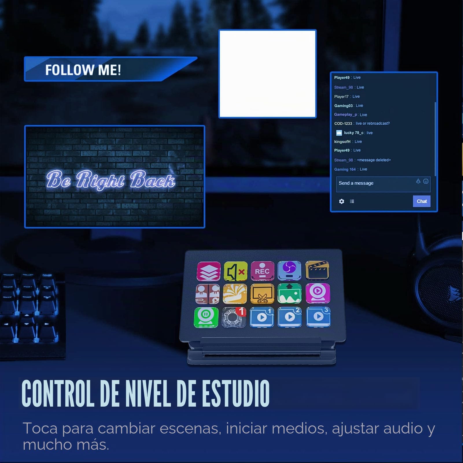 Controlador de Estudio con 15 Teclas LCD Personalizables para Stream Deck, 15 Teclas Macro, Acción de Disparo en Software de Aplicación, para Mac y PC