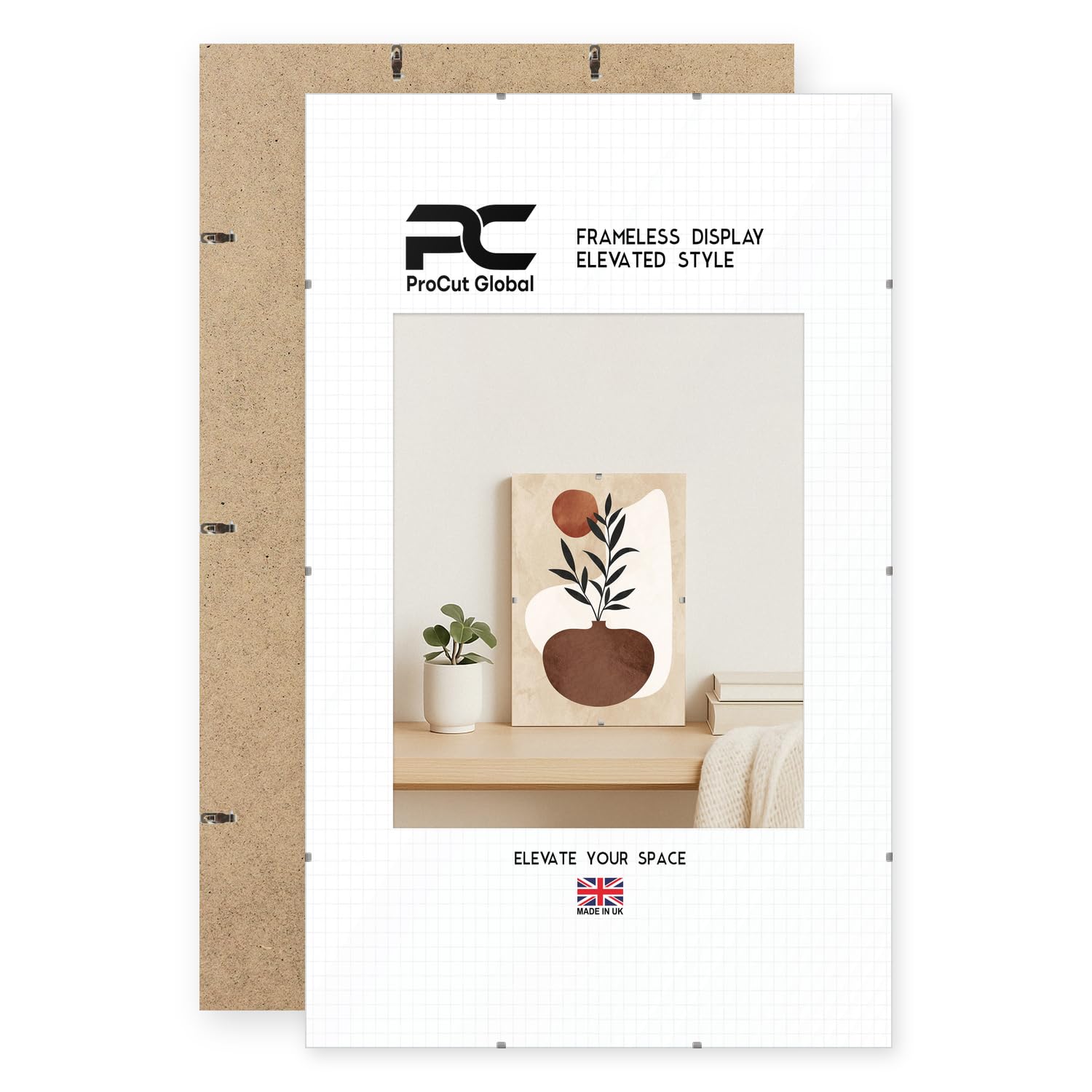 Procut Global 26x16" Frameless Clip Picture Frames For Photos — image 1