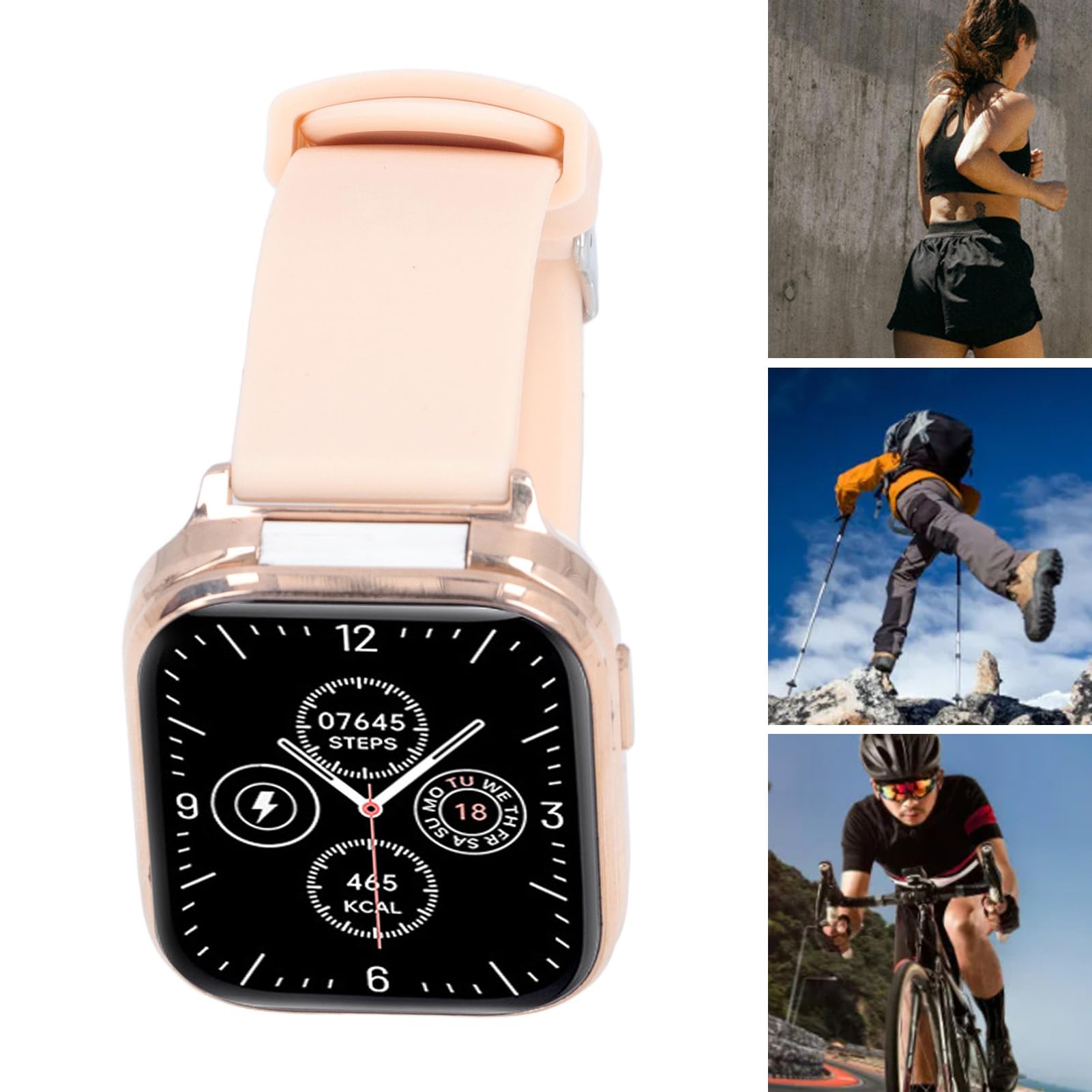 Cocoarm Reloj y Audífonos 2 en 1, Pantalla HD de 2.01 Pulgadas (Pink)