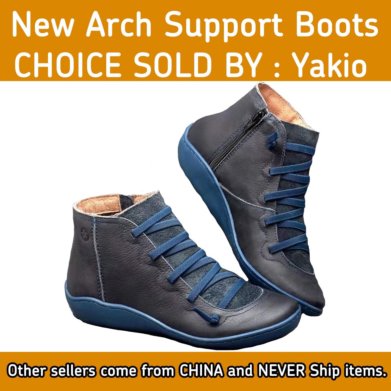 Yakio 2019 New Arch Support Boots (5.5, Grey Blue)