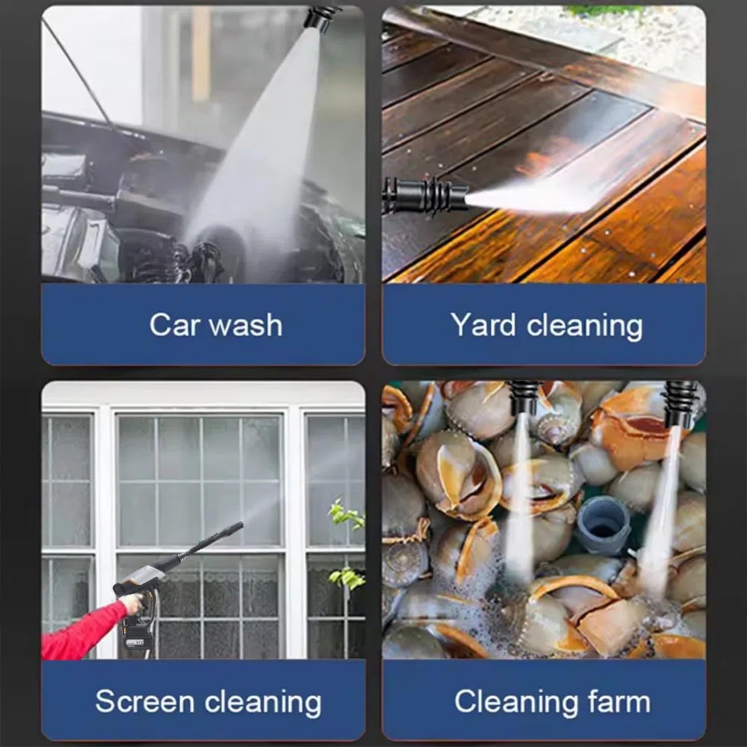 Akku Hochdruckreiniger 200Bar - Kabellos Mit 2 Akkus & Zubehör