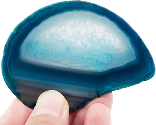 Miniatura 5 de rockcloud 10 piezas de ágata con luz de mesa, piedras de geoda de cristales curativos, decoración irregular del hogar, fabricación de joyas