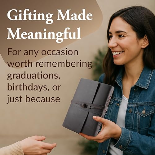 Miniatura 7 de Diario de cuero con páginas rayadas, diario encuadernado en cuero para hombres y mujeres (6 x 8 pulgadas), cuadernos de rayas para mujeres y