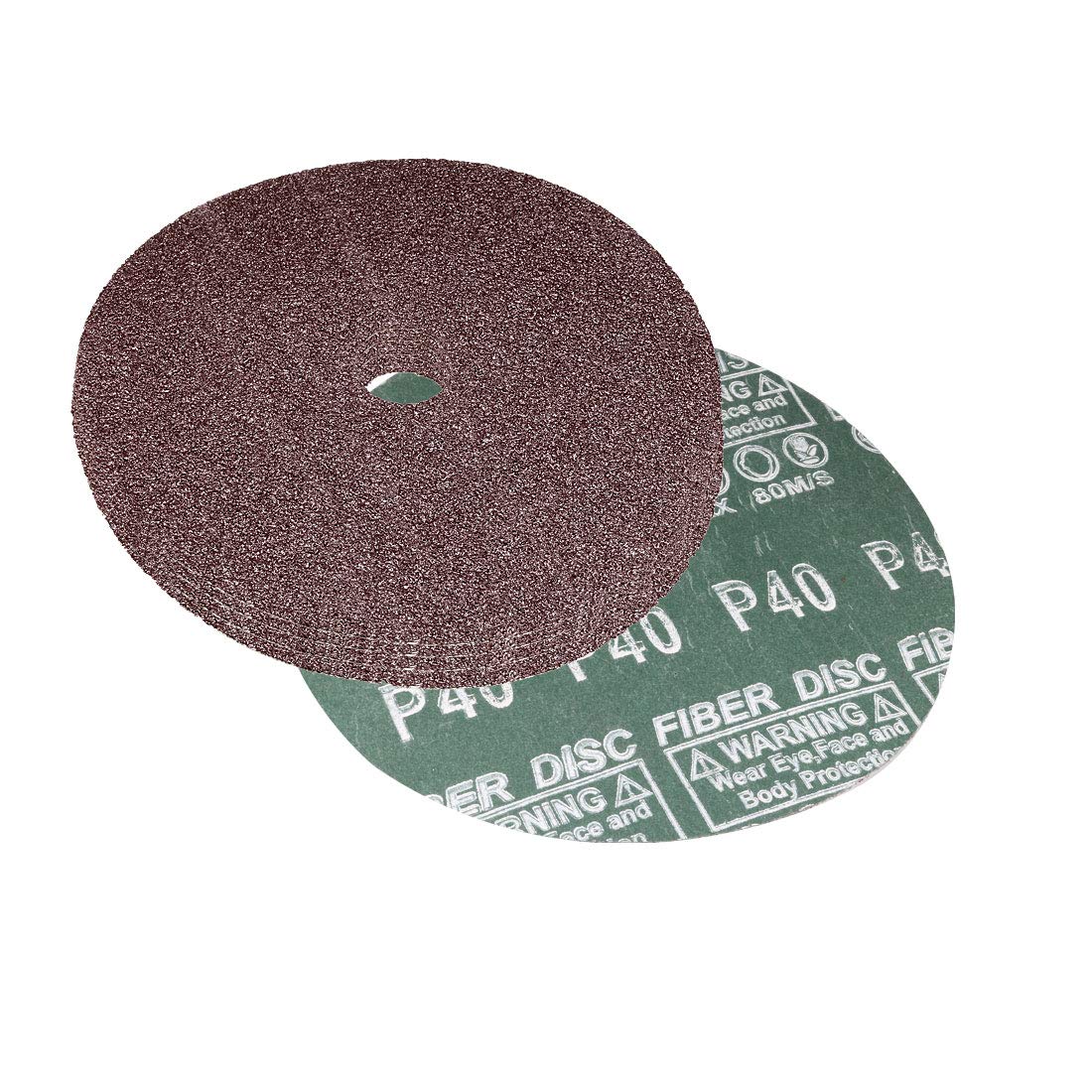 uxcell 6-Inch x 7/8-Inch Aluminum Oxide Resin Fiber Discs, Center Hole 40 Grit Sanding Grinding Discs, 10 Pack