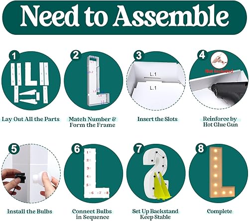 Miniatura 65 de Números iluminados grandes de 4 pies, números de marquesina 2 para decoraciones de cumpleaños de 21 para niños y niñas, números gigantes iluminados