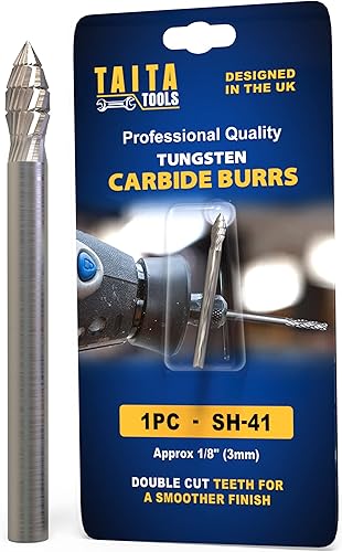 Fresa de carburo, 1 fresas de corte doble SH-41-0.118 pulgadas (0.118 in) para herramientas rotativas de corte  Accesorios para amoladoras Dremel,