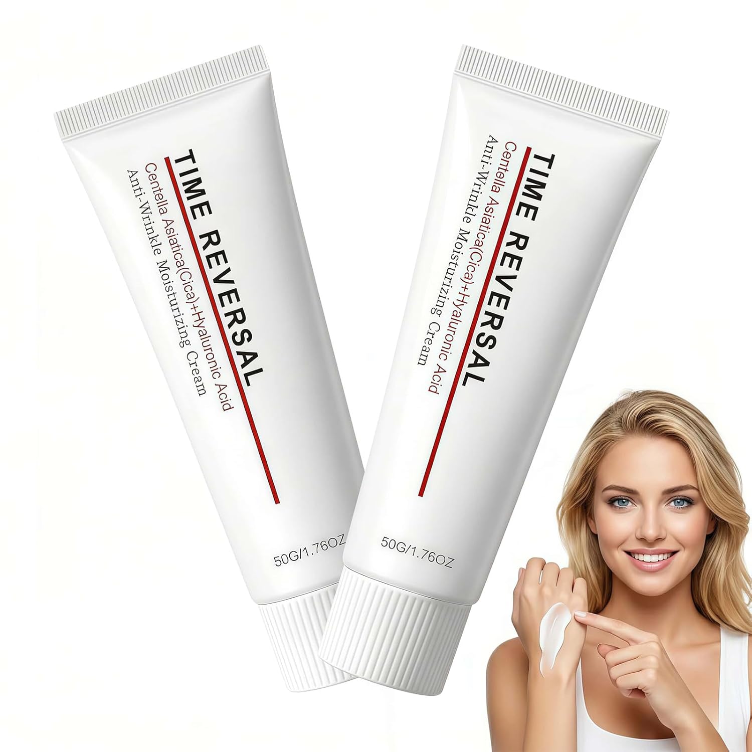 All-In-One Facial Moisturizer Cream, Daily Hydrating Lotion with Centella Asiatica, Collagen & Hyaluronic Acid, Firming & Soothing for All Skin Types (2Pack)