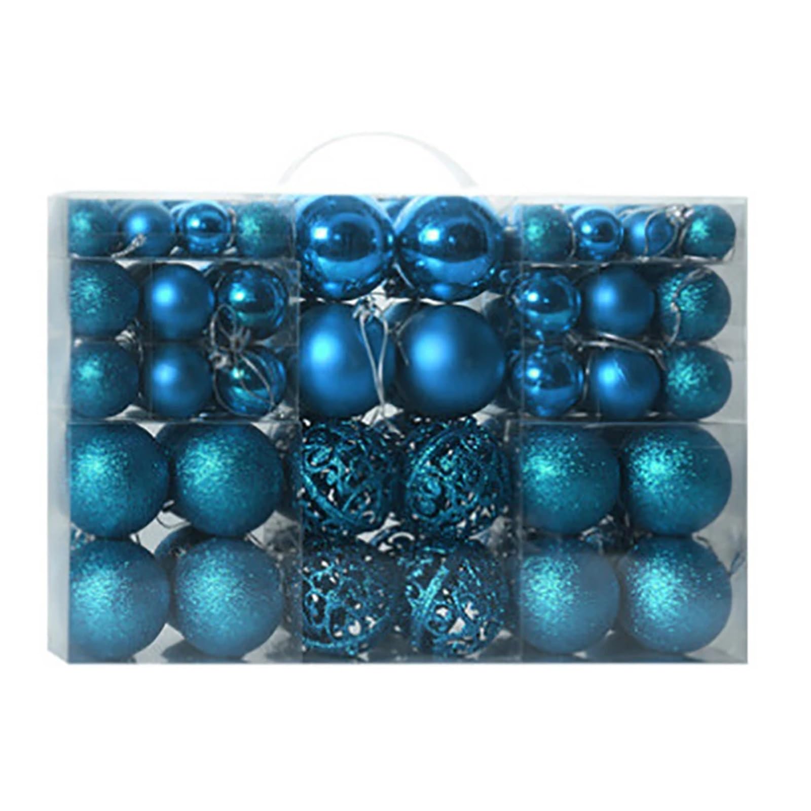Bolas de Navidad Decoracion 100 Bolas Navideñas De 3-6 Cm For Colgar En El Árbol Navidad, Plástico Irrompible(Lake Blue)