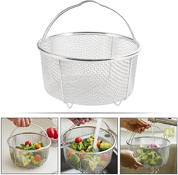 Stainless Steel Frying Basket Versatile Steaming Basket Convenient Cooking Tools Air Accessories for Air Fryers