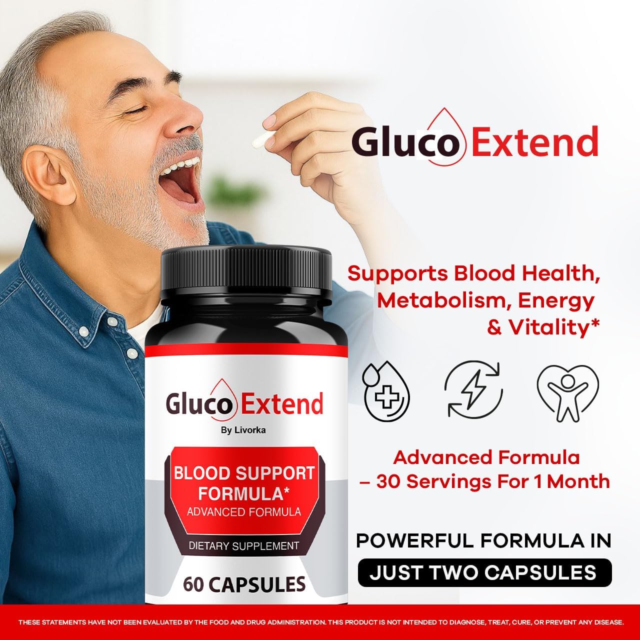 Gluco Extend - Gluco Extend Capsules Supports Healthy Levels All Natural Ingredients, GlucoExtend Pills Maximum Strength, Glucoextend Advanced Supplement Formula, 60 Capsules for 1 Month - Image 2