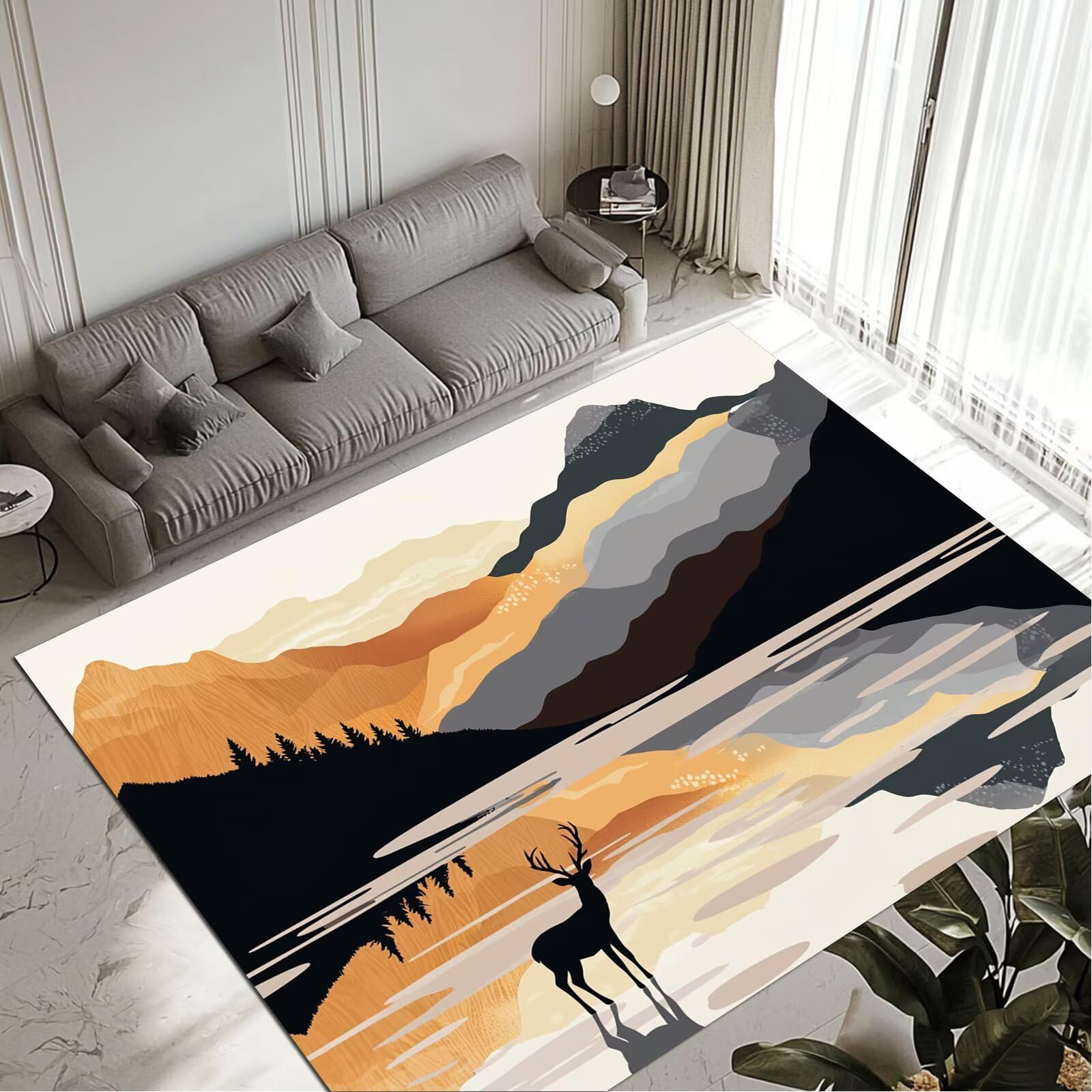 Petit tapis salon chambre adulte 60x90cm Sunset tapis lavable et antidérapant pour cuisine