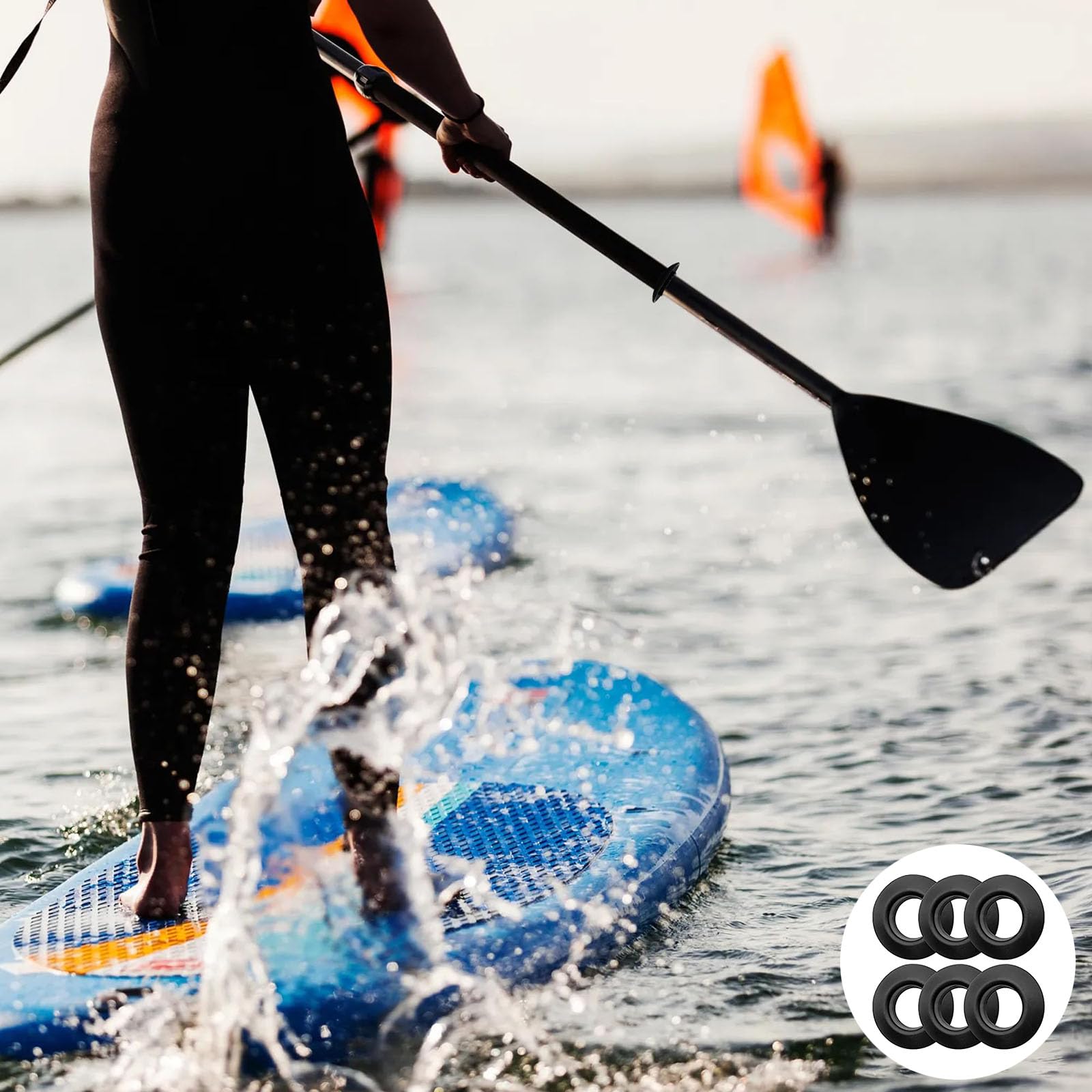 Anelli di gomma antigoccia per kayak, canoe, pagaie, barche d'acqua, paddle, connettori