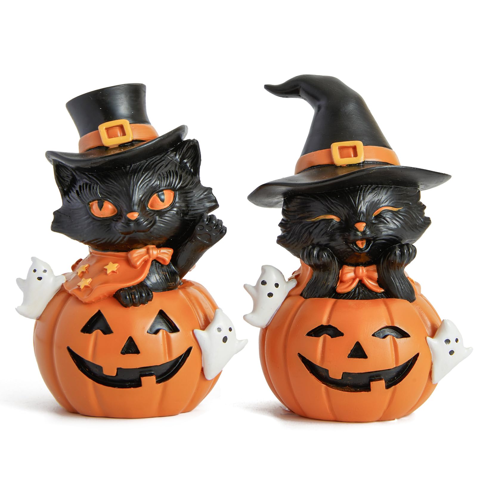 DN DECONATION Halloween Decorations, Black Cat Pumpkin Decor for Home Party — image 1