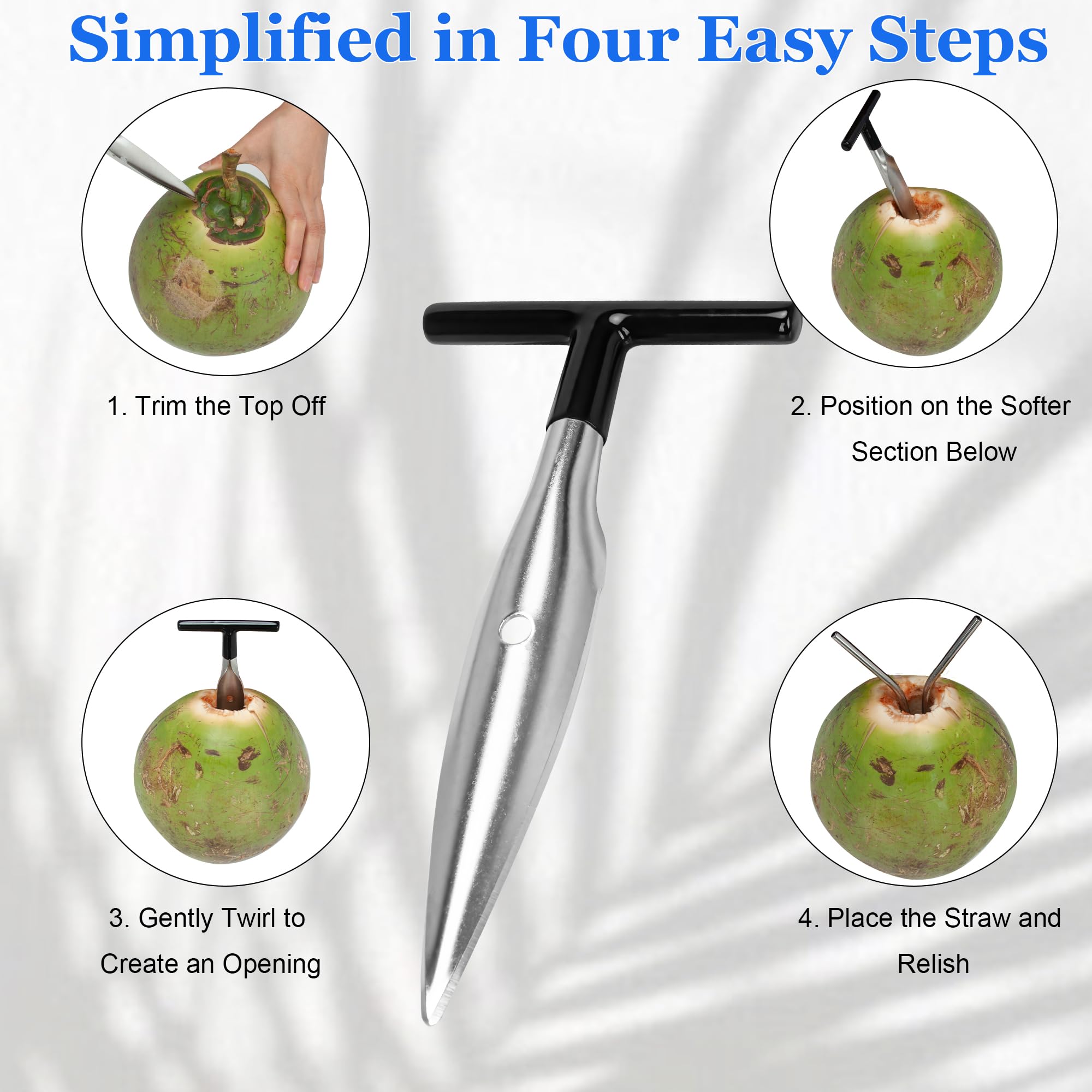 Amazon.com: NINEFATICS 2 Pack Coconut Opener Set with Reusable