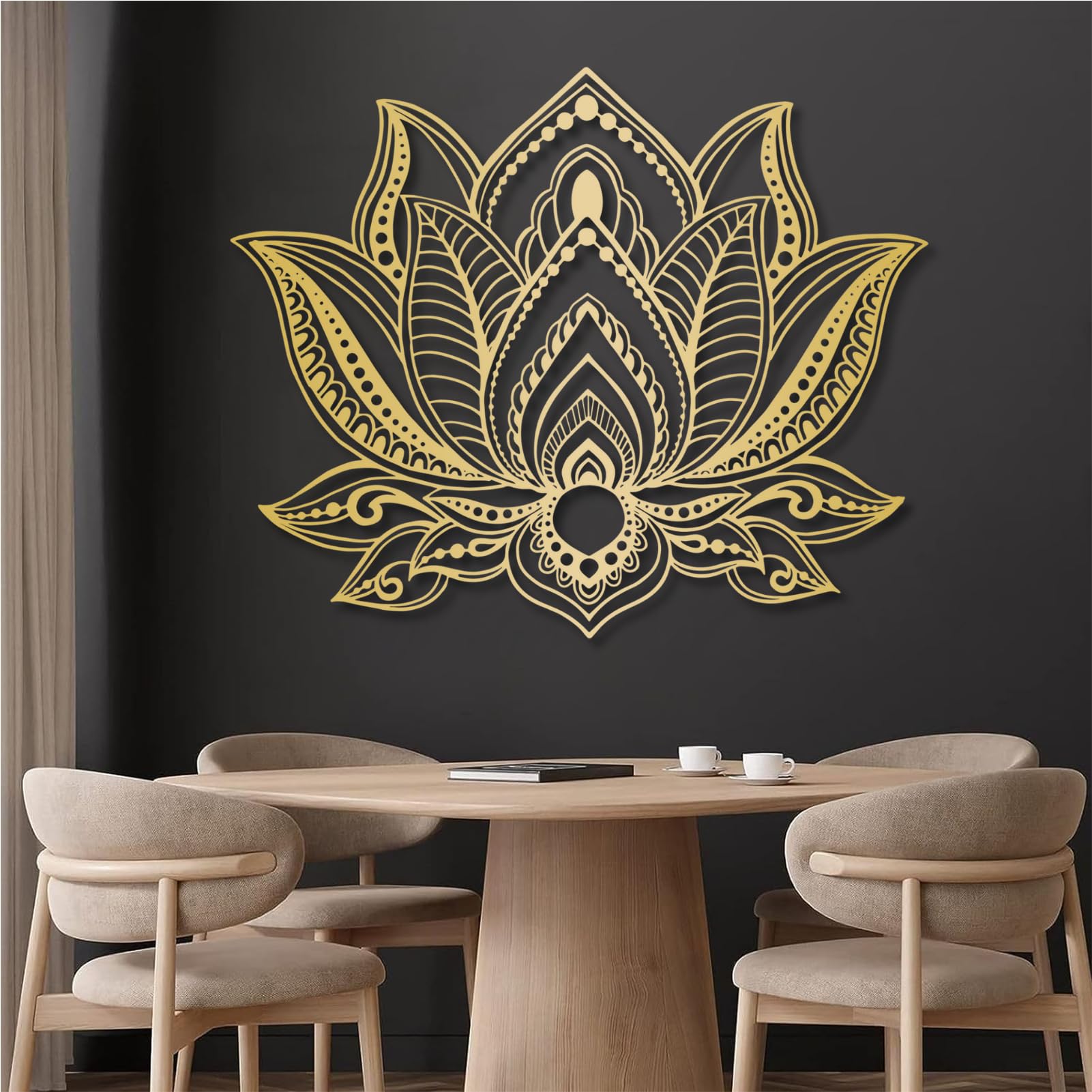 Fleur de lotus en métal grand format pour sublimer un mur vide
