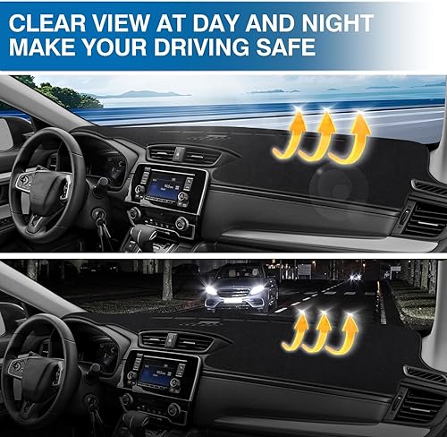 Miniatura 82 de KUST Cubierta de salpicadero de automóvil para Toyota RAV4 2013-2018, conducción con mano izquierda, antideslizante, cubierta de tablero de consola