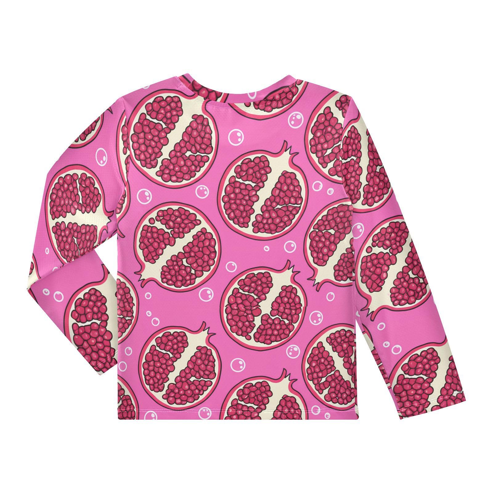 Pomegranate Seeds Bubble Pink Boy's Rash Guard Swim Shirt Long Sleeve Sun Shirt for Kids Toddlers UPF50+ 4T