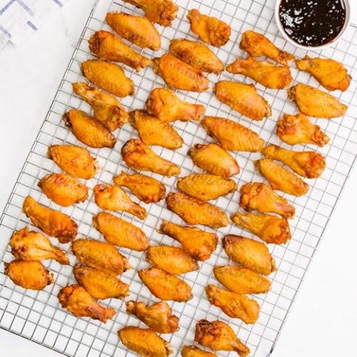 Miniatura 5 de Foraineam - Paquete de 2 estantes de enfriamiento de acero inoxidable, 11.5 x 16.5 pulgadas, estante grande para hornear que se adapta a bandejas de