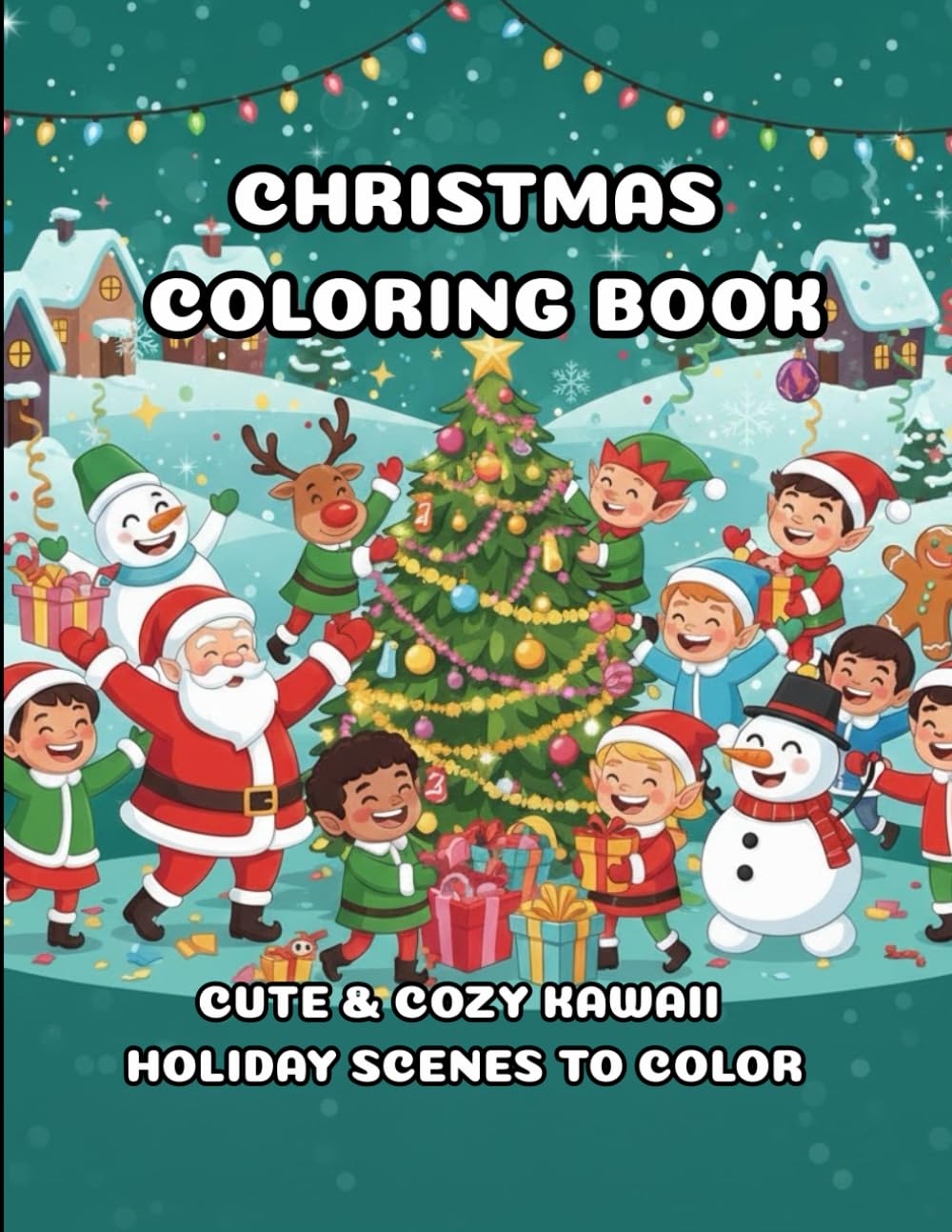 Christmas Coloring Book: Cute & cozy Kawaii Holiday Scenes to Color