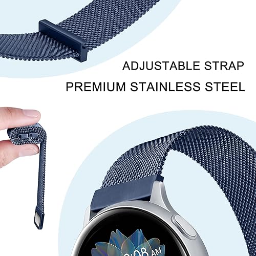 Miniatura 5 de Wanme Bandas de metal para Samsung Galaxy Watch Active 2, 1.73", 1.58", Active 1.58", Watch 3 1.61" y Galaxy Watch 1.65", 0.79", correa de repuesto