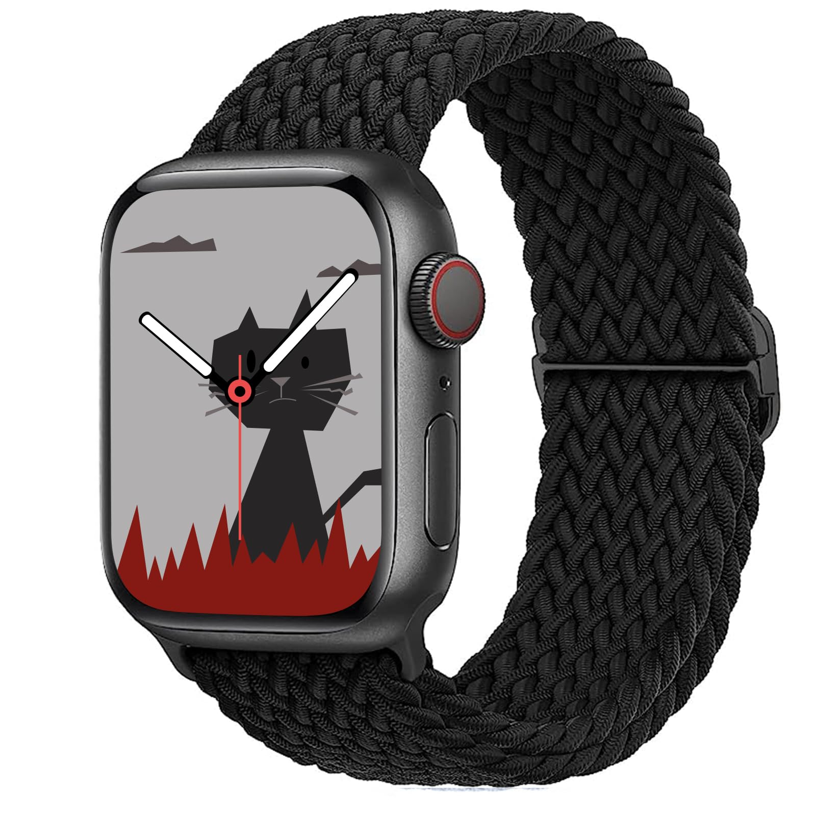 Yaber Stretchy Braided Solo Loop Compatible with Apple Watch Band 38mm 40mm 41mm 42mm 44mm 45mm 49mm for Women Men, Adjustable Straps Elastic Sport Wristbands for iWatch Series 1-10 SE Ultra