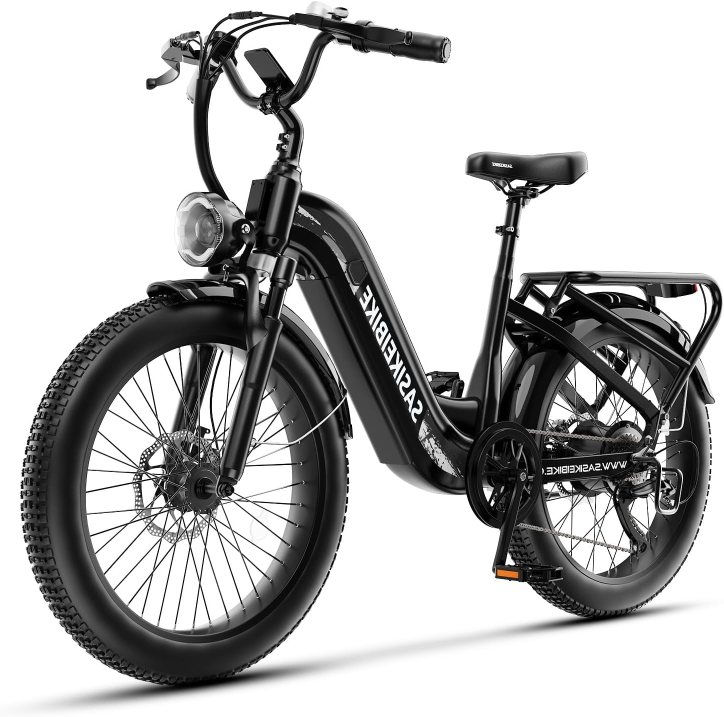 Product image of Sasikeibike Electric Bike for Adults, 1500W Motor 70mile Ebike, 24inch Fat Tire Electric Bicycle with 30+MPH 48V 20AH Removable Battery, Commuting Electric Mountain E-Bike, Step-Thru Bicycle