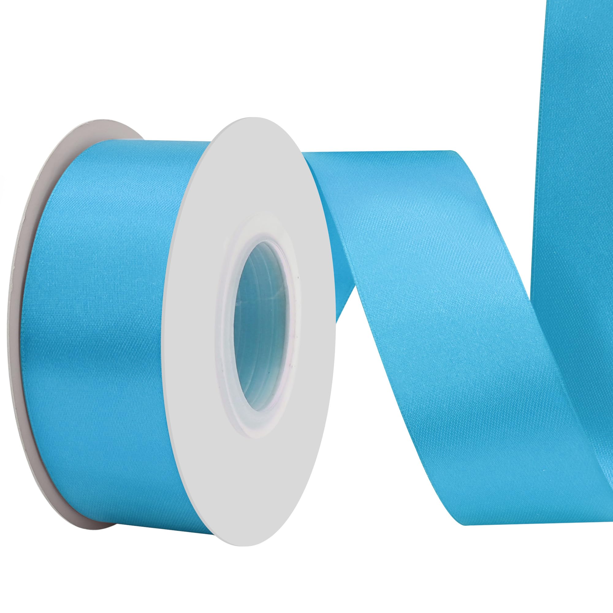BVIEAKD 53mm Wide 22m Double Face Turquoise Satin Ribbon Fabric Ribbon for Gift Wrapping Very Suitable for Weddings Decoration Bouquet Balloons Arts Craft Sewing Hair Bow Invitation - Image 2