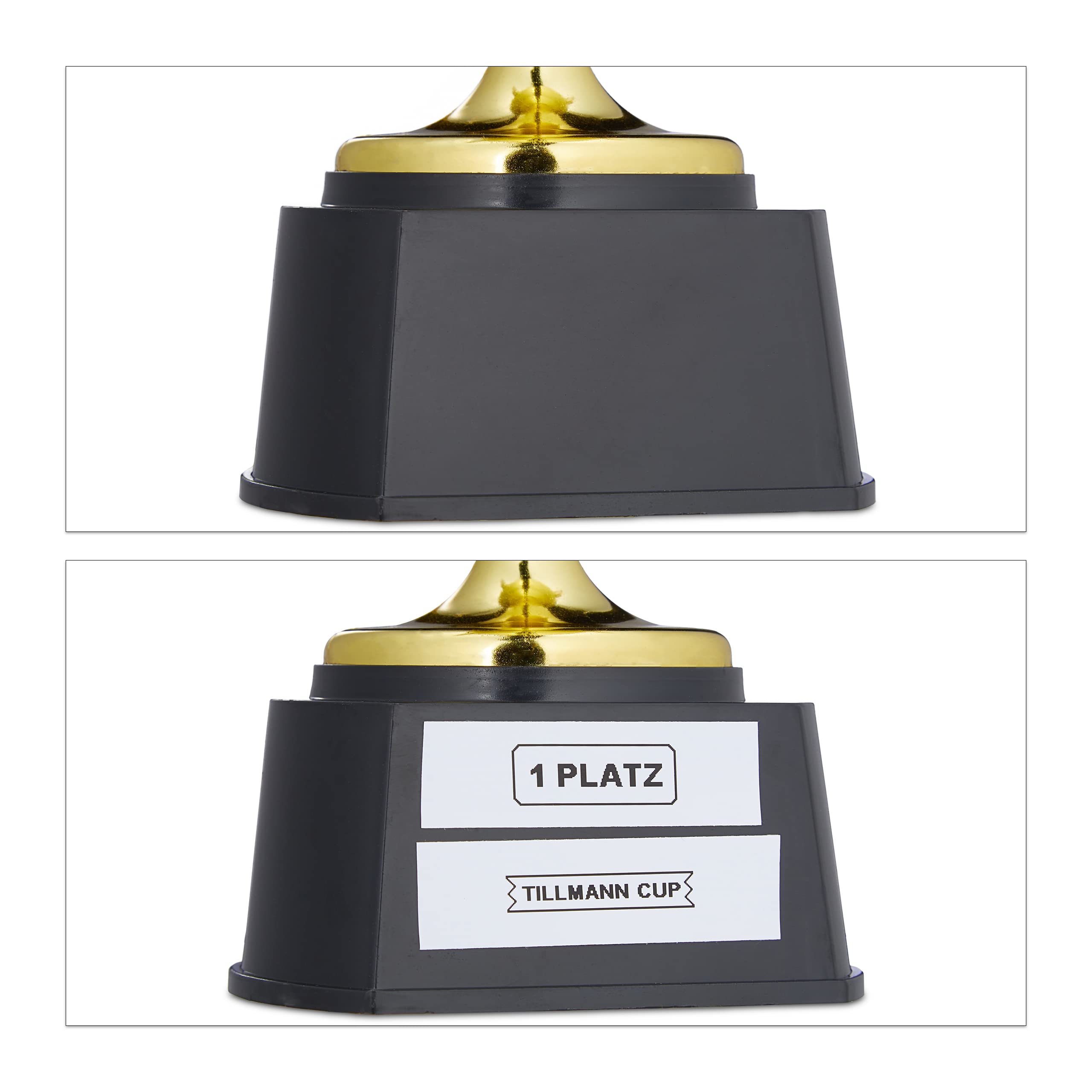 Relaxdays Trophée, Lot de 3, Sport et fête, Coupe sans Inscription à Anse, Plastique
