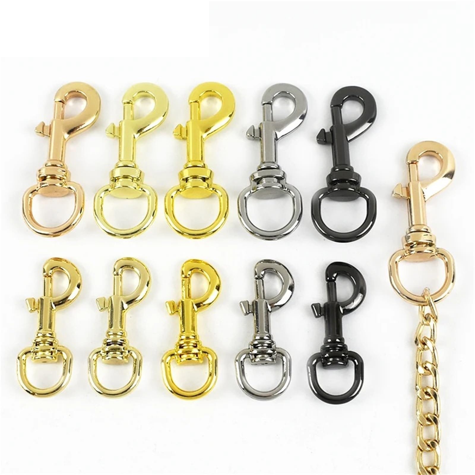Ganchos De Metal Giratorio 5/10/20Pcs 11/15mm Metal Buckle Bag Strap Keychain Swivel Trigger Clips Lobster Clasp Dog Collar Snap Hook(PaleLightGold-15mm,20Pcs)