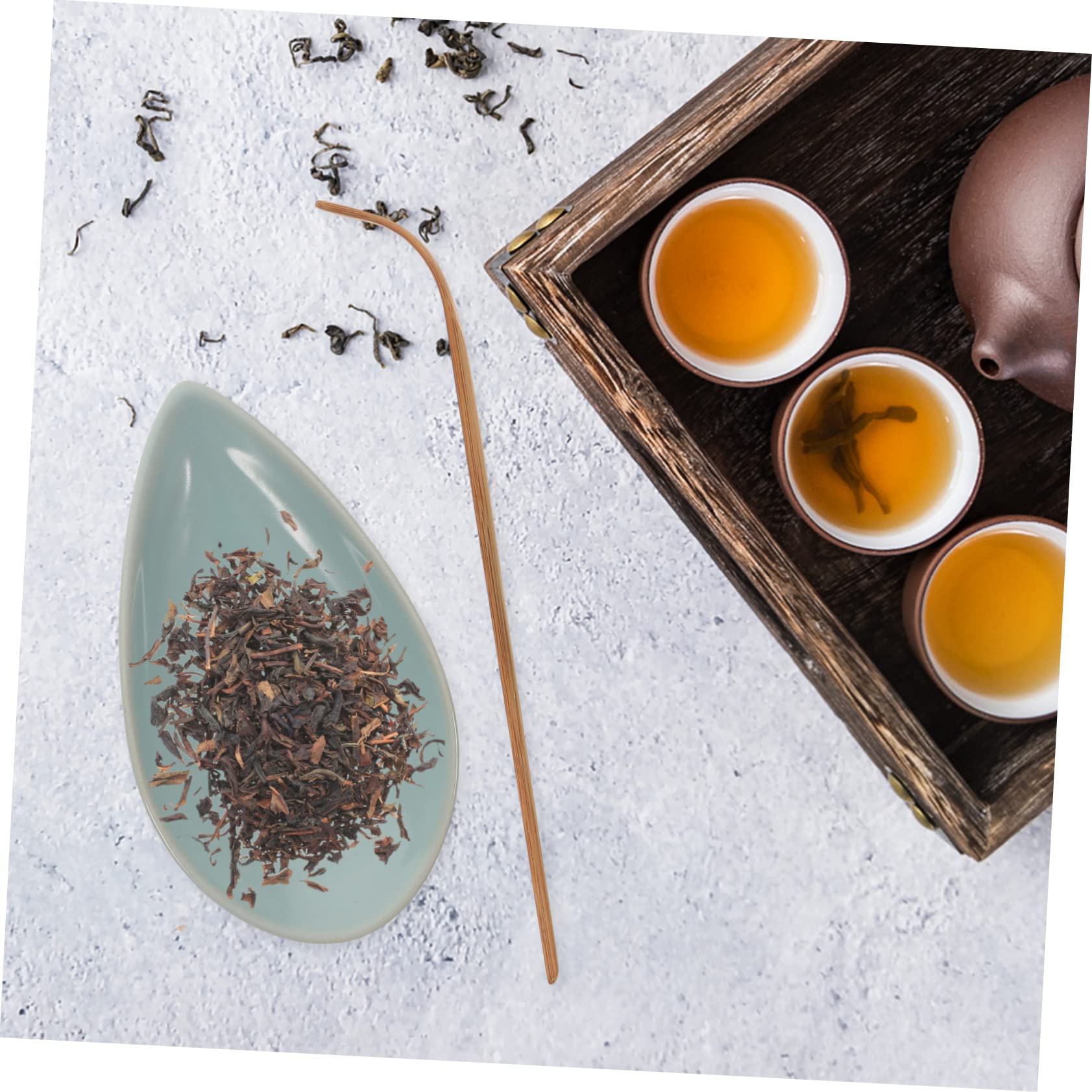 Mobestech 1Set Ceramic Tea Scoop for Loose Tea Lightweight Practical Teaspoon Non Handle Design Accessory for Brewing Decorative and Functional Tea Dispenser