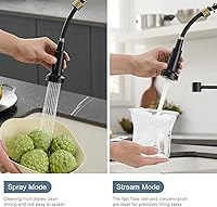 Vista 4 de AIMADI Matte Black Kitchen Faucet,Black and Gold Kitchen Faucet with Pull Down Sprayer Commercial Single Handle Spring Sink Faucets Suitable for