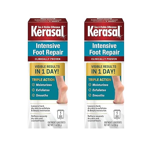 Kerasal Ungüento curativo intensivo para reparación de pies para talones agrietados y pies secos, 1 oz, 2 unidades, (paquete de 2)
