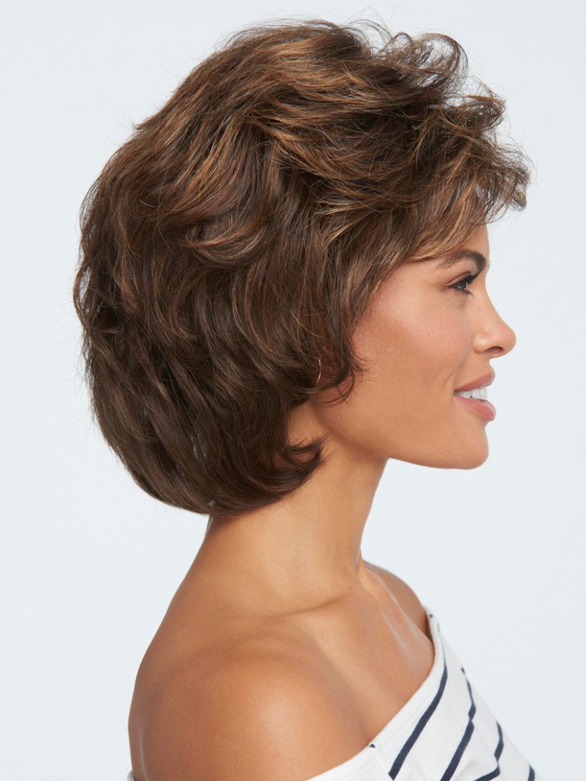 Salsa Avg Cap Wig Color R6/30H CHOCOLATE COPPER - Raquel Welch Wigs Women's Layered Pageboy Cut Synthetic Memory Cap Shag