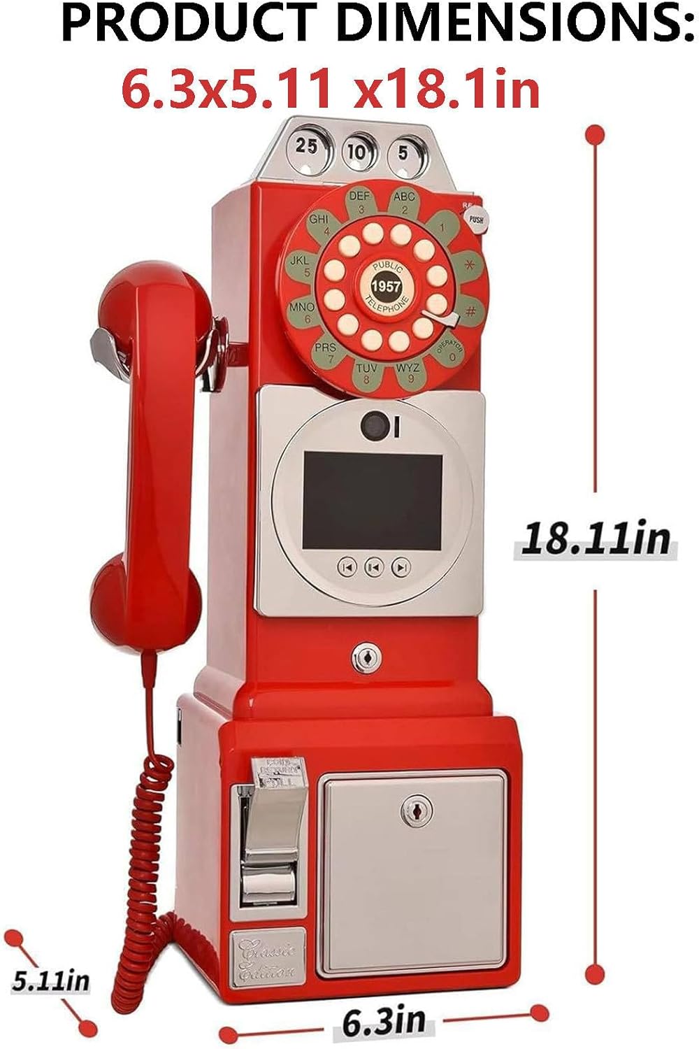 Creative Wedding Guest Book - Video & Audio Phone Guestbook, Easy to Use for Engagements, Anniversaries, Baby Showers & Graduations, 64GB Red