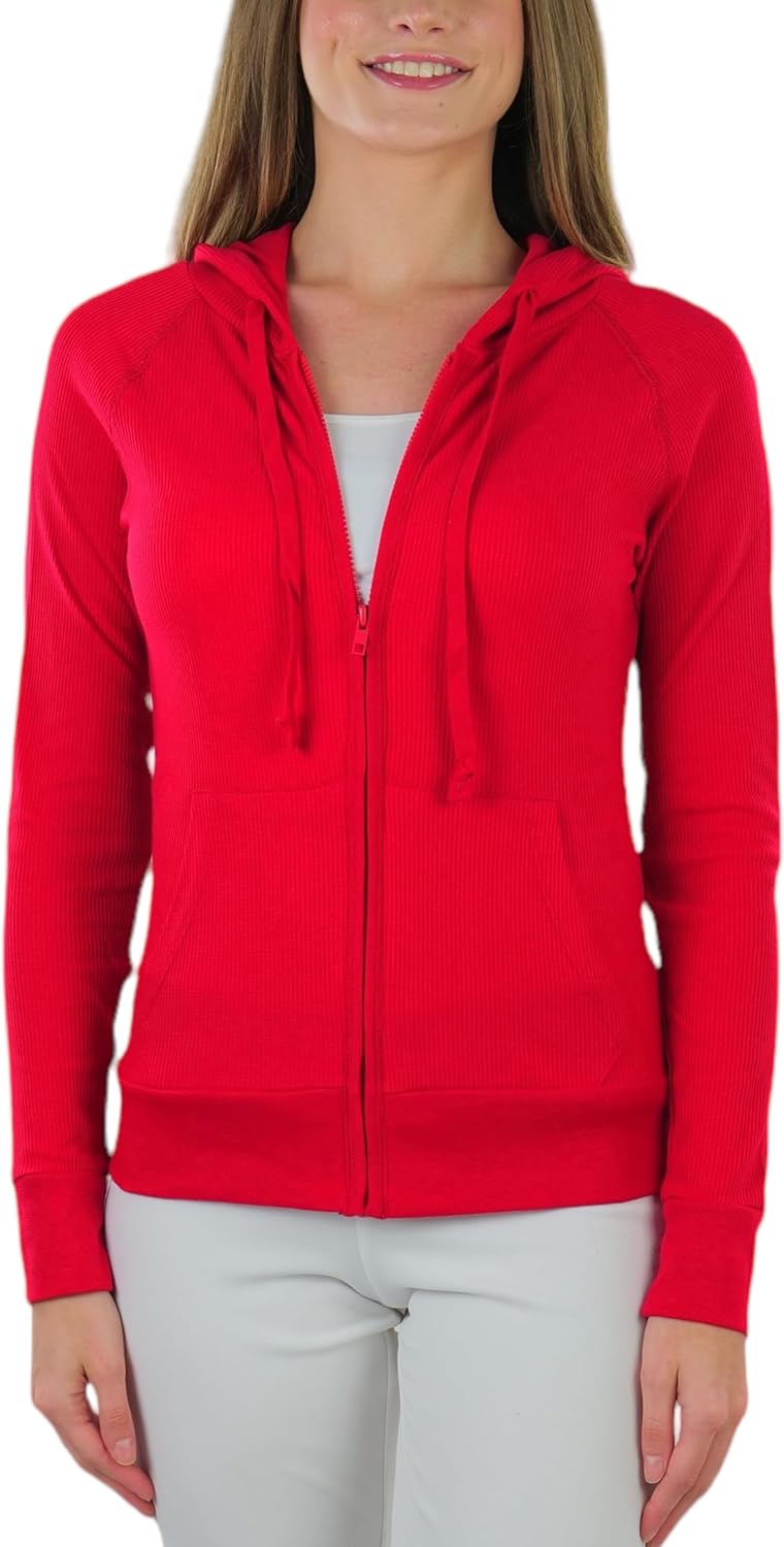 ToBeInStyle Women’s Long Sleeve Full Zip Hoodie Jacket Lightweight w/Pouch Pocket & Drawstring - Image 4