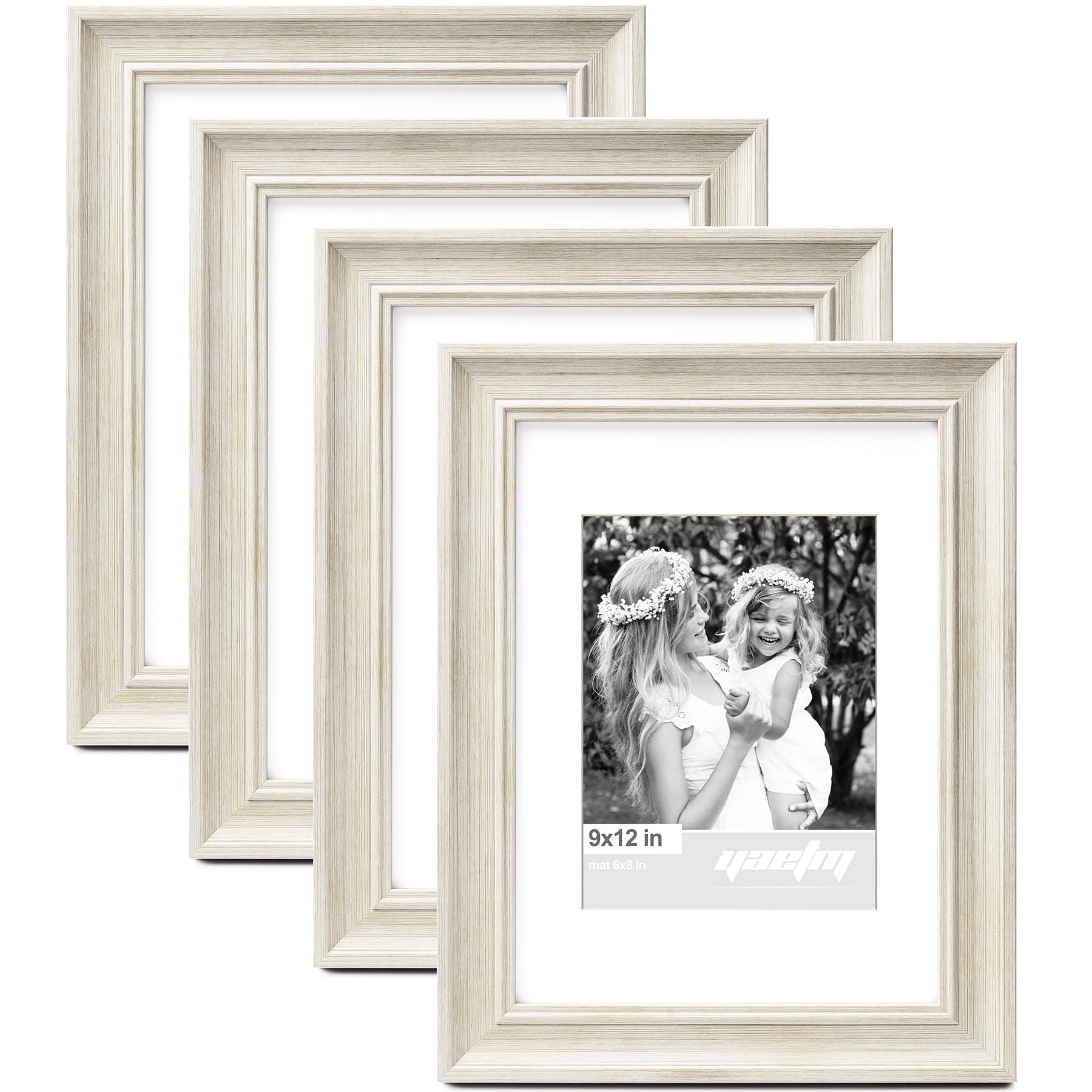 Amazon.com - Yaetm 9x12 Picture Frame Matted to 6x8 Set of 4, 1.4