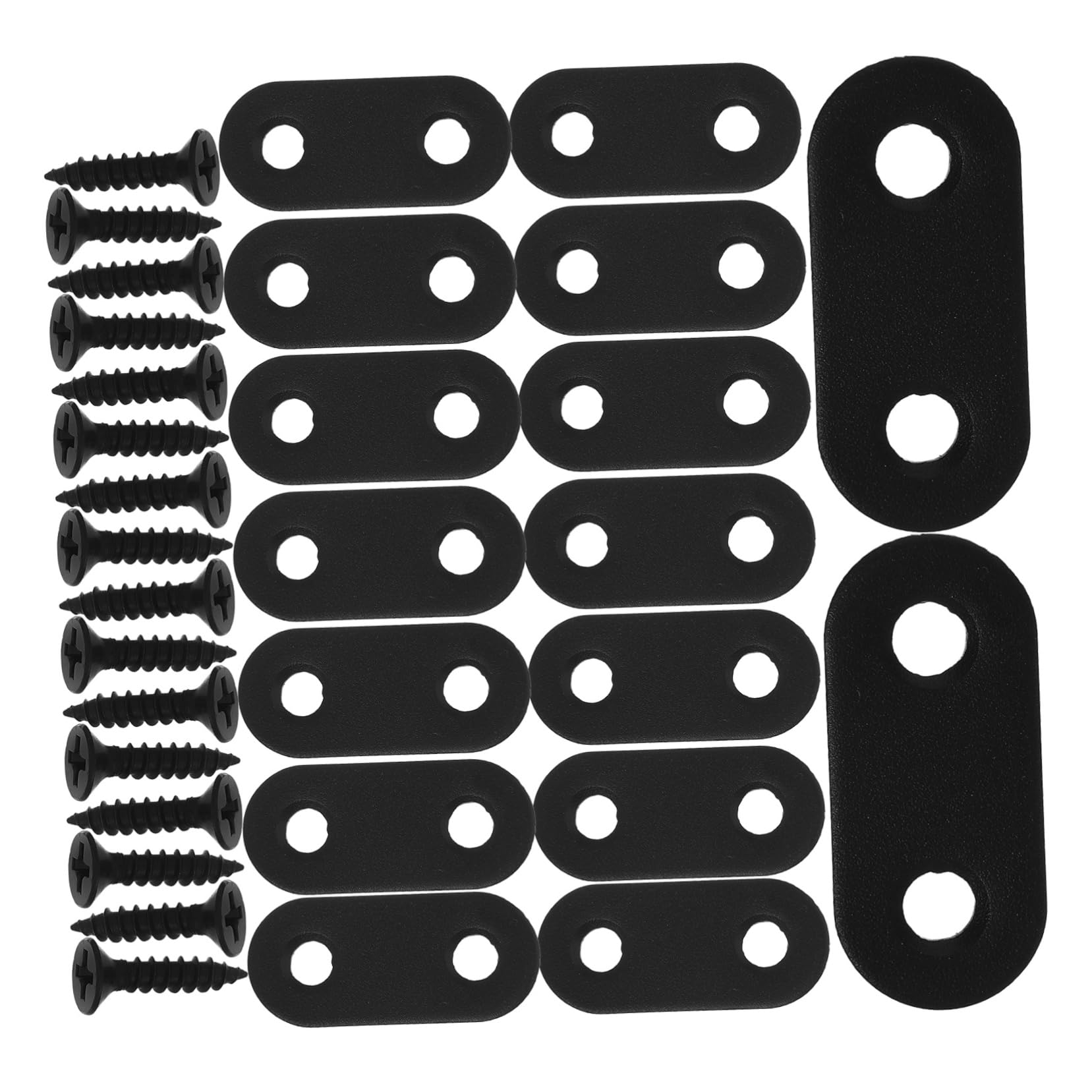 jojofuny 16 Sets Corner Code Holder Metal Brackets for Wood Flat Metal Brackets Corner Brackets for Wood Straight Bracket Flat Brackets for Wood Small Metal Plate Brackets for Braces Black