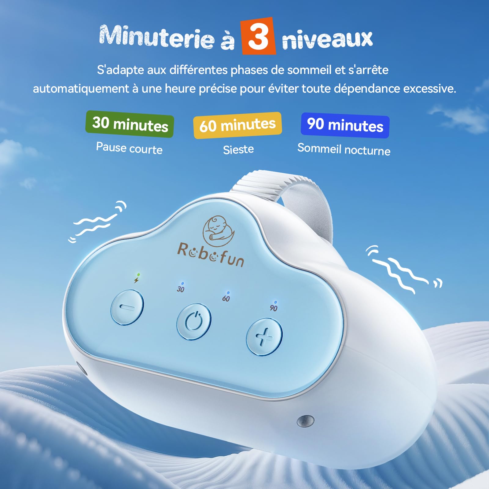 Babymoov Balancelle Bebe Electrique Avec 3 Intensités De Secouement, Minuterie 30-60-90 Min, Charge USB-C