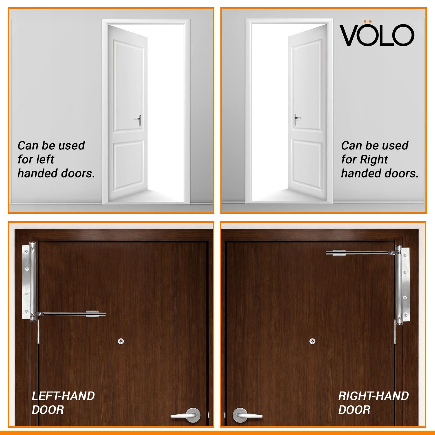 VOLO Spring Door Closer Stainless Steel | Automatic Door Closing for Wooden, Residential & Commercial Doors | Durable Fitting Set Included | Pack of 1 — Amazon image 4