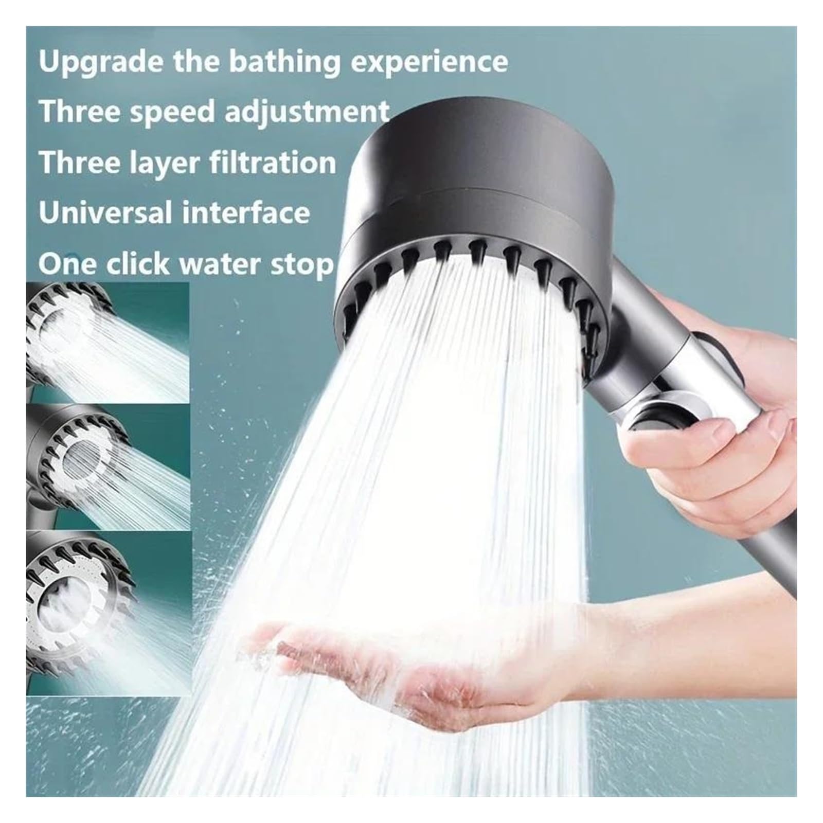 Modalità soffione doccia regolabile, rubinetto doccia ad alta pressione e grande portata, risparmio idrico(Shower head)