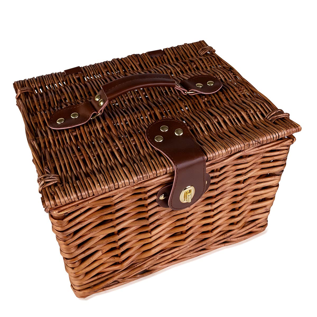 Set regalo Accentra SECRET GARDEN in un cestino da picnic in vimini, contenente gel doccia, bagnoschiuma, sali da bagno, sapone e spugna a rete, set per la cura del benessere da donna