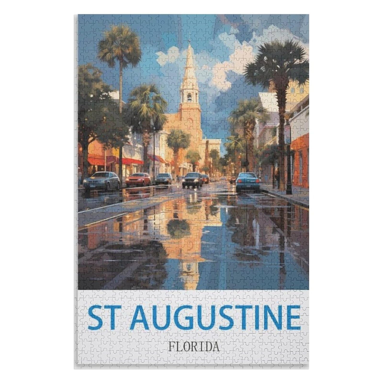 puzzles for adults, family puzzle game birthday gifts, St Augustine Florida，Adults 1000 Piece Jigsaw Puzzle- Christmas，70x50，paper puzzle，AA-674