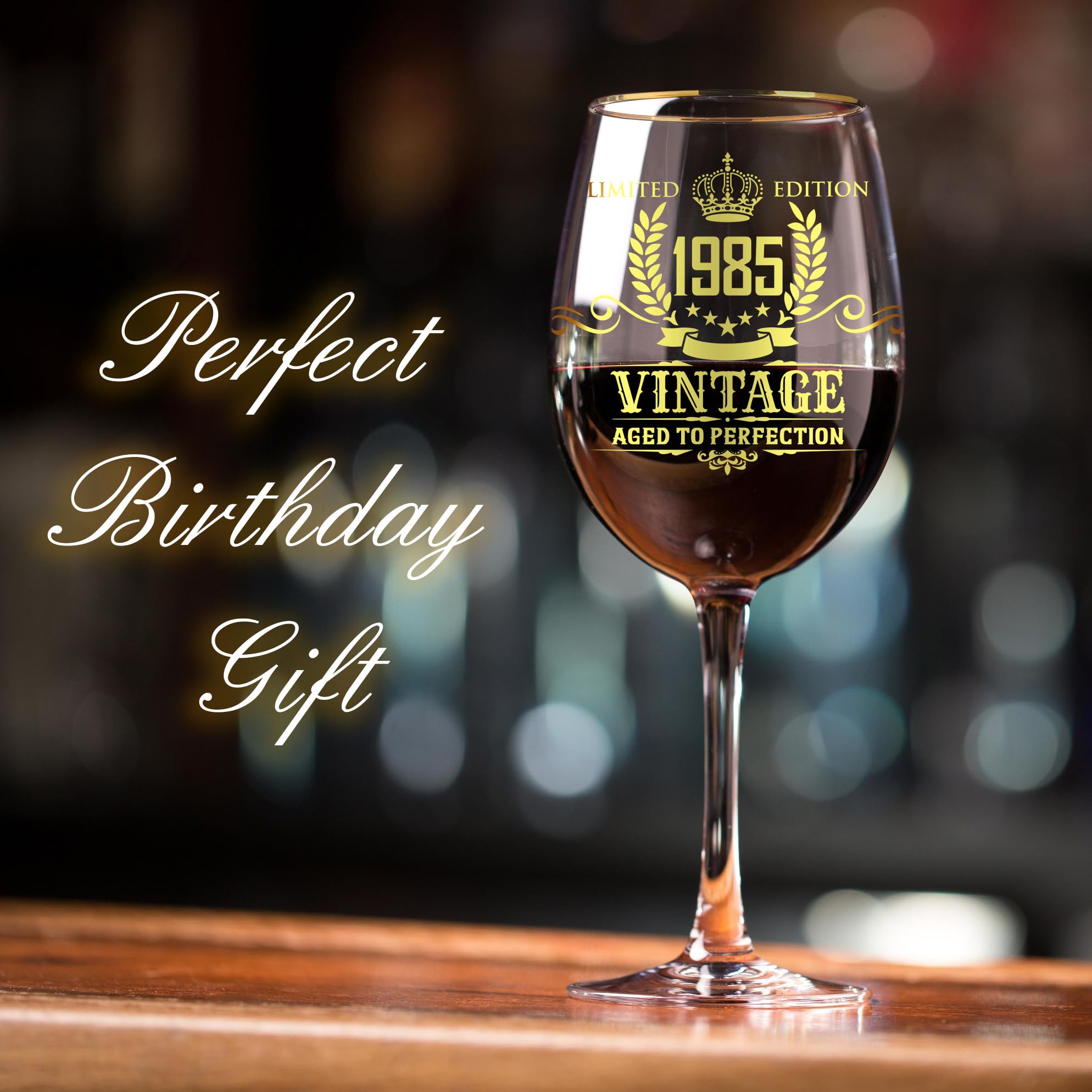 Calici Vino Personalizzati Per 40 Anni - Cristallo Senza Piombo, Regalo Donna, Decorazione Compleanno