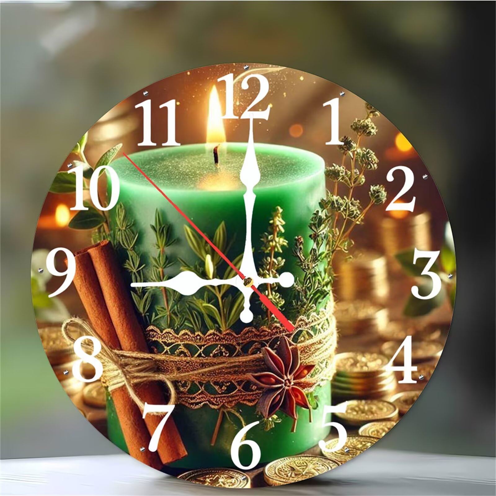 Pendule murale moderne verte pour cuisine et salon cosy