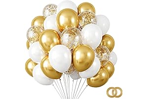 120pcs White Gold Balloons Kit