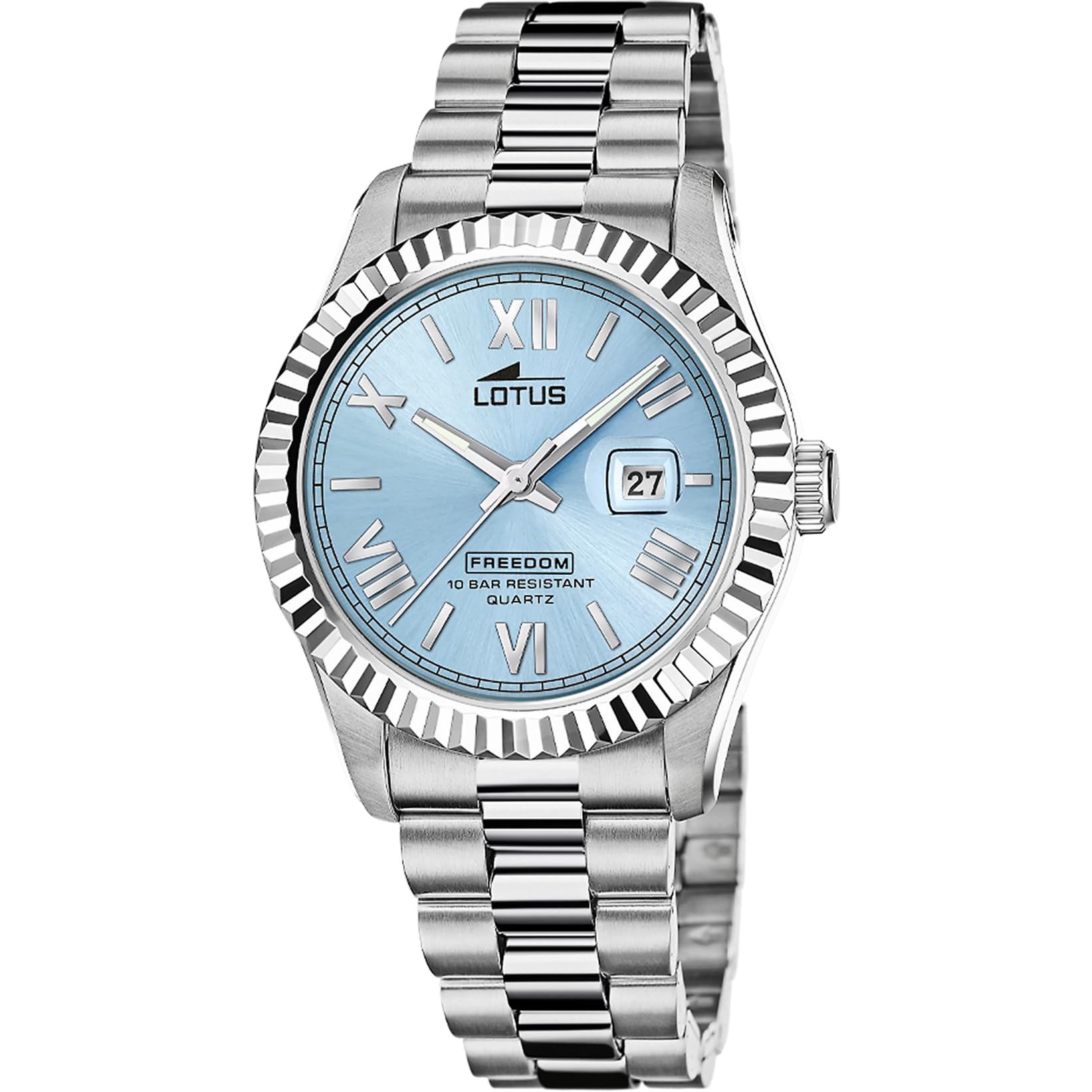 LOTUS Reloj Hombre Analógico de Acero Inoxidable 316l Plateado