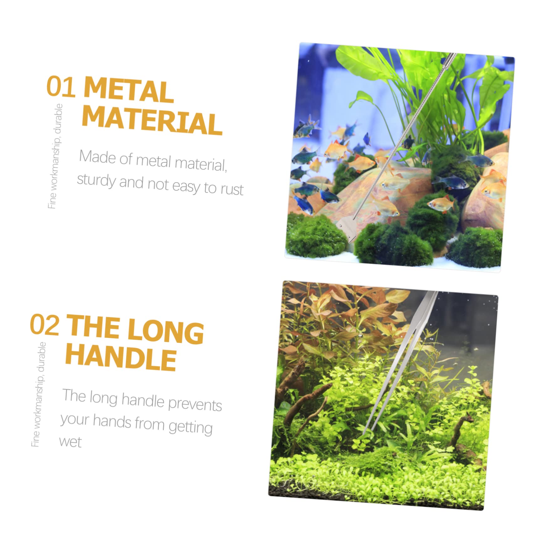 Aquarium Werkzeugset für Wasserpflanzen, 1 Satz Metall, Silber