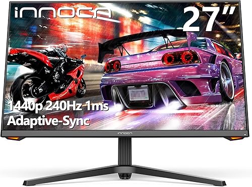 Miniatura 1 de INNOCN Monitor para juegos de 27 pulgadas de 240 Hz 2560 x 1440P QHD G-Sync compatible con HDMI DisplayPort Ultra Thin LED Computadora PC Monitor de