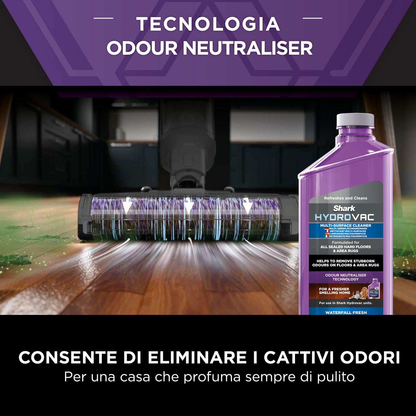 Shark WD100EU HydroVac Aspirapolvere Lavapavimenti Wet & Dry Autopulente Blu Navy