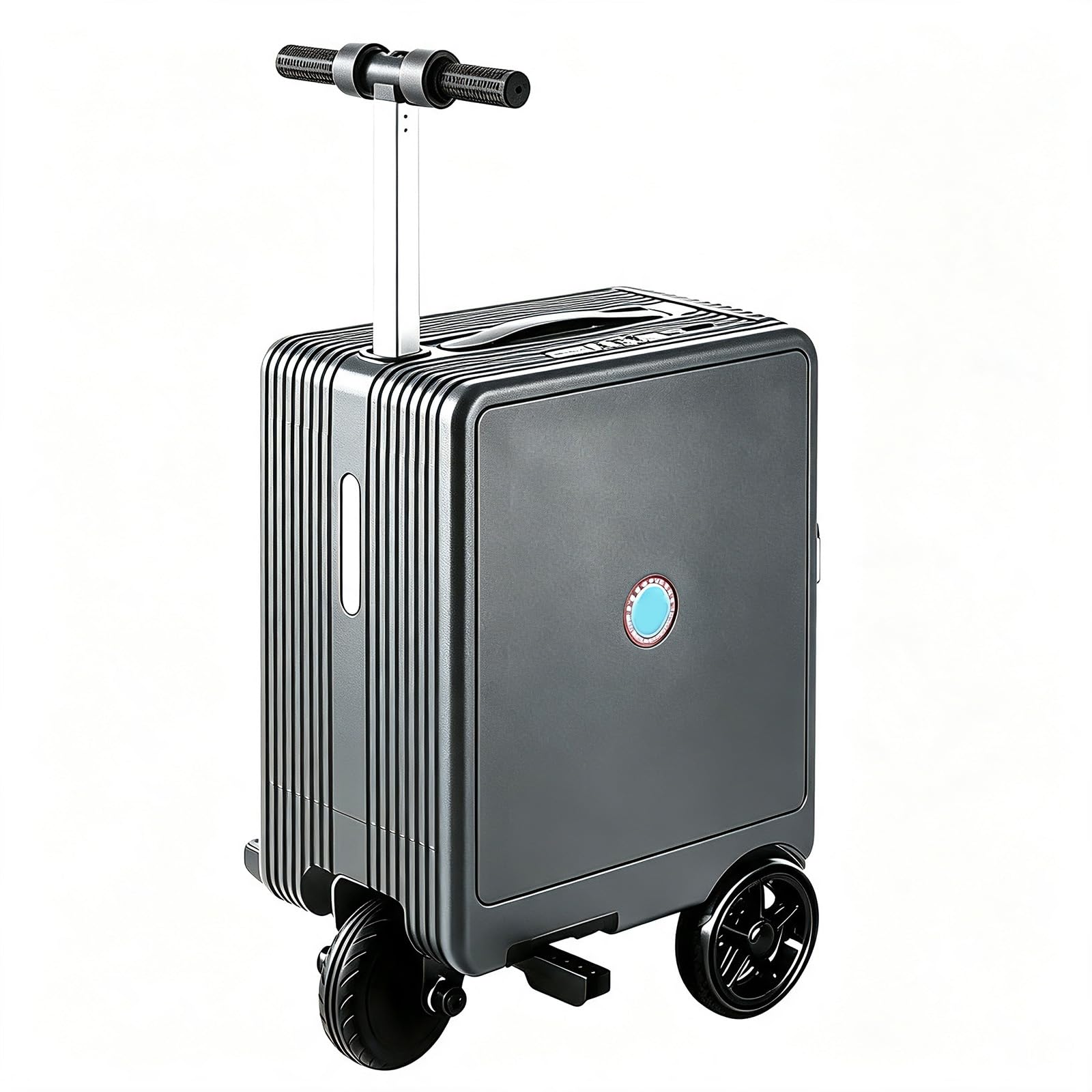 Valigia elettrica da 24L, valigia cavalcabile，Porta di ricarica USB | lucchetto TSA, design del monopattino da viaggio pieghevole, per viaggi aerei, aeroporti e viaggi di lavoro(gray)